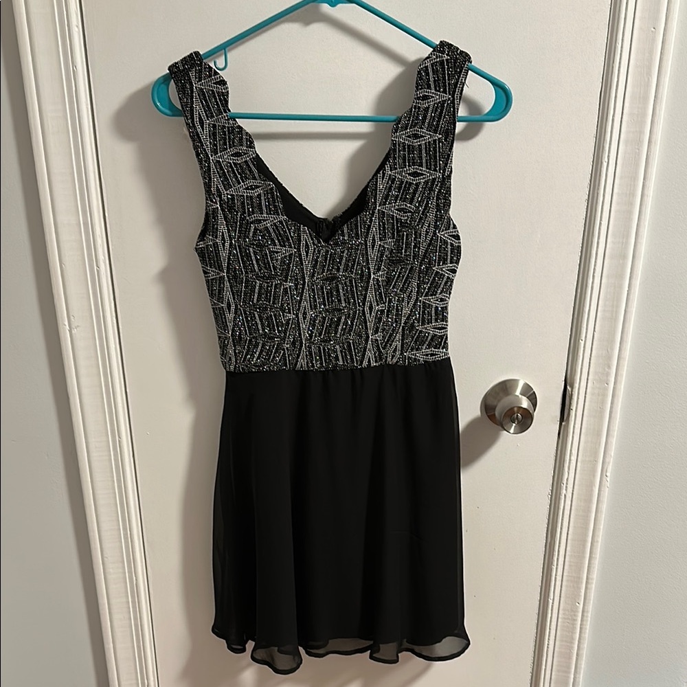 Elegant Black and Silver Women's Dress